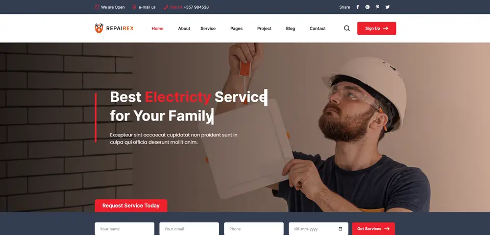 Electrician and Repair Services Website design, website design in Ahmedabad by Web and Growth