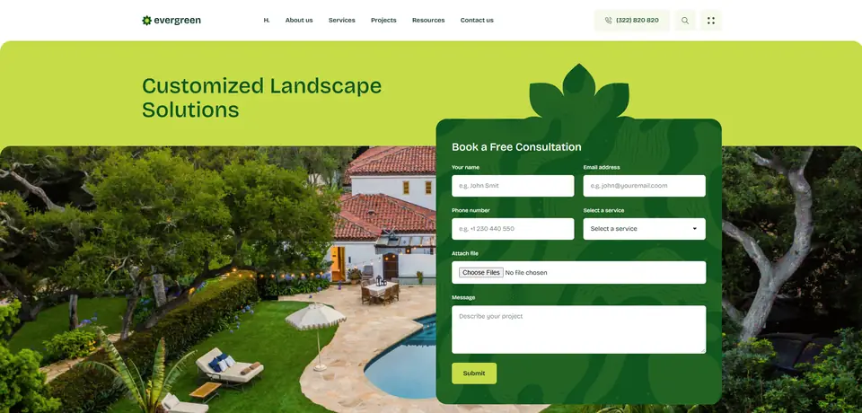 Landscaping and Garden Services Website design, website design in Ahmedabad by Web and Growth