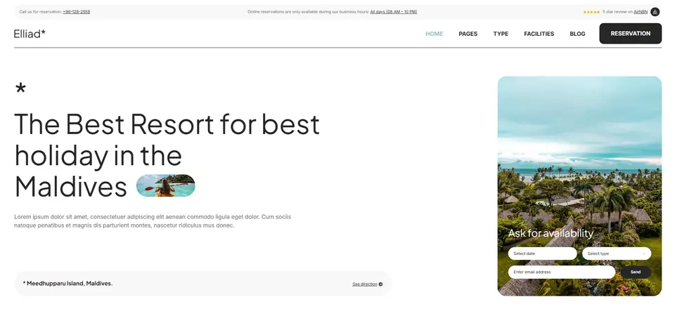 Resort and Holiday Booking Website design, website design in Ahmedabad by Web and Growth