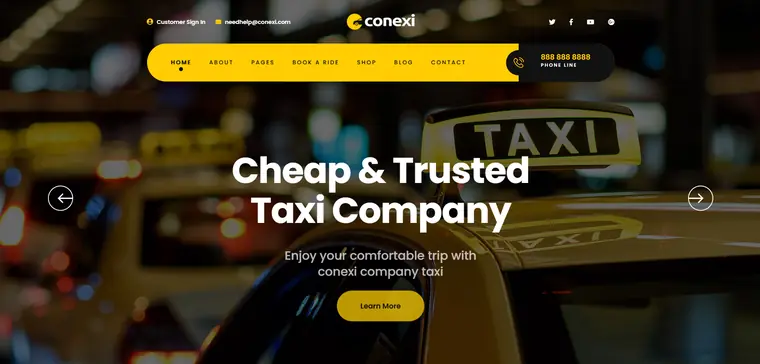 Taxi Booking Website design by Web and Growth, website design company in Ahmedabad